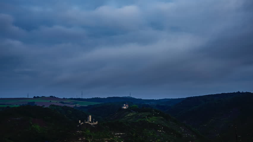 Fall scenery along the Mosel river valley - time-lapse