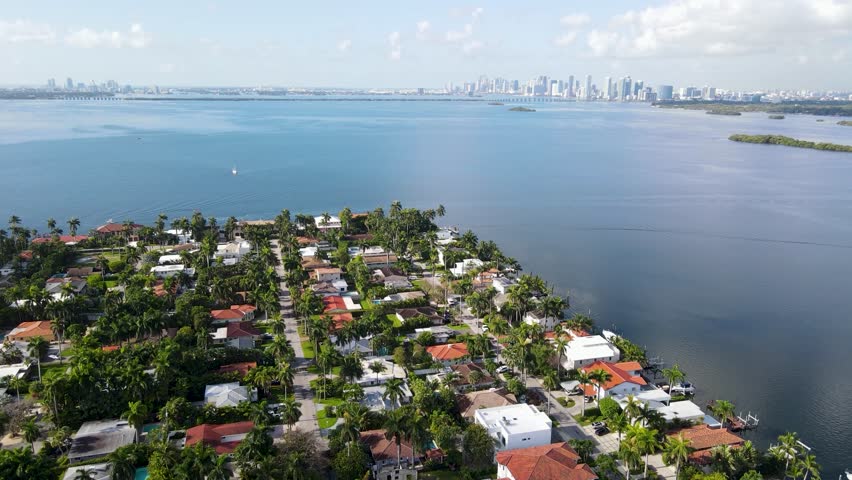 Aerial Views and Footage of North Bay Village Miami  Florida USA