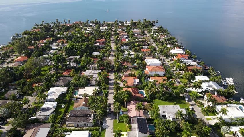 Aerial Views and Footage of North Bay Village Miami  Florida USA
