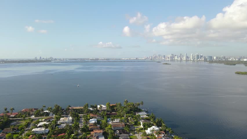 Aerial Views and Footage of North Bay Village Miami  Florida USA