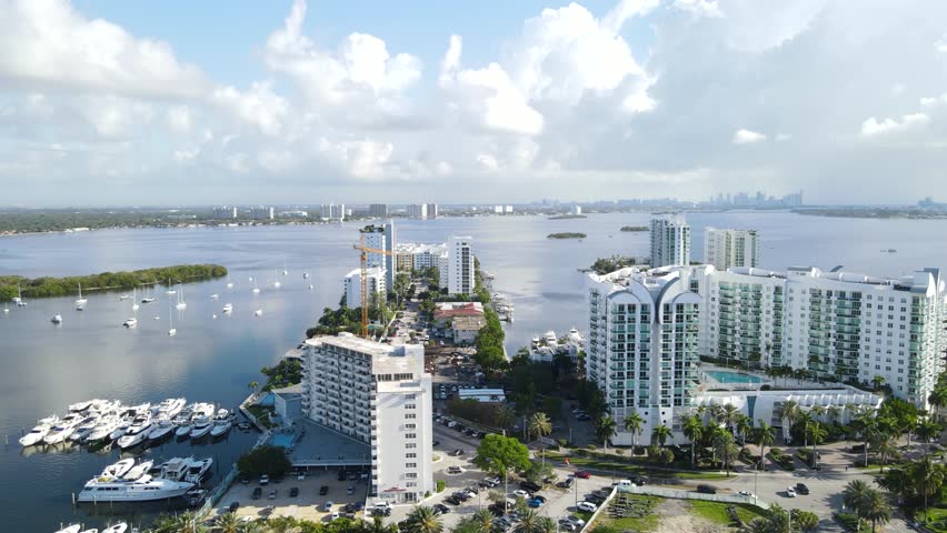 Aerial Views and Footage of North Bay Village Miami  Florida USA