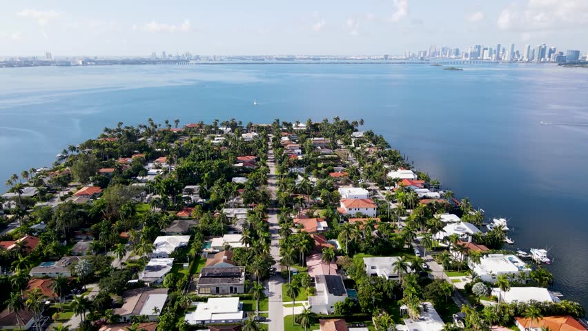 Aerial Views and Footage of North Bay Village Miami  Florida USA
