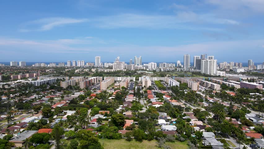 Drone video footage of Hallandale Beach Florida USA