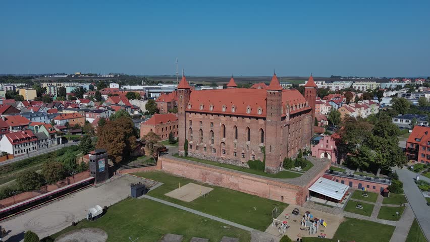 Medieval castle in the city center of Gniew, Poland.