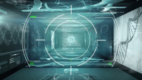 Animation of human brain, scope scanning with data processing over screens. Global finance, business, connections, computing and data processing concept digitally generated video. - Powered by Shutterstock - Get 15% off with code: PIKWIZARD15