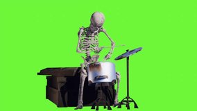 Halloween party: funny skeleton playing drums on green screen.
Animated video for greeting cards, invitations, posters, events, parties.  - Powered by Shutterstock - Get 15% off with code: PIKWIZARD15