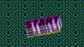 Animation of start text over kaleidoscope pattern background. Global video game, digital interface, communication, computing and data processing concept digitally generated video. - Powered by Shutterstock - Get 15% off with code: PIKWIZARD15