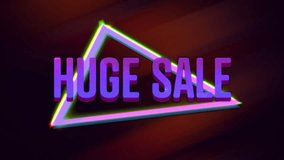 Animation of huge sale text over neon triangle on dark background. Global cyber shopping, digital interface, communication, computing and data processing concept digitally generated video. - Powered by Shutterstock - Get 15% off with code: PIKWIZARD15