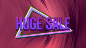 Animation of huge sale text over neon triangle on dark background. Global cyber shopping, digital interface, communication, computing and data processing concept digitally generated video. - Powered by Shutterstock - Get 15% off with code: PIKWIZARD15