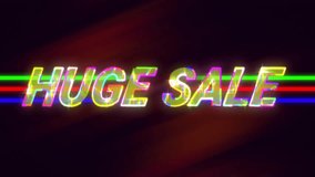 Animation of huge sale text over neon lines on dark background. Global cyber shopping, digital interface, communication, computing and data processing concept digitally generated video. - Powered by Shutterstock - Get 15% off with code: PIKWIZARD15