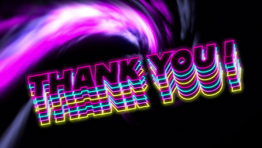 Animation of thank you text over glowing light trails background. Global video game, digital interface, communication, computing and data processing concept digitally generated video. - Powered by Shutterstock - Get 15% off with code: PIKWIZARD15
