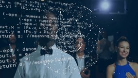 Animation of globe and data processing over diverse colleagues clapping hands at meeting. Global business, teamwork and digital interface concept digitally generated video. - Powered by Shutterstock - Get 15% off with code: PIKWIZARD15