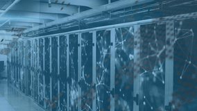 Animation of shapes and globe over server room. Global technology and digital interface concept digitally generated video. - Powered by Shutterstock - Get 15% off with code: PIKWIZARD15