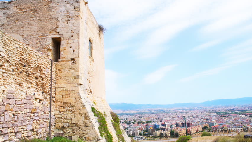 Castle of San Michele or Castello di San Michele in Cagliari, Sardinia Italy with cityscape view on capital of Sardinian island