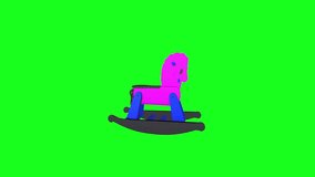 3D rocking horse spinning on a green background - Powered by Shutterstock - Get 15% off with code: PIKWIZARD15