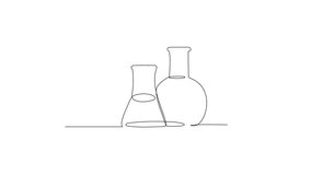 Self drawing animation motion graphic of two lab glasses for chemical industry illustration - Powered by Shutterstock - Get 15% off with code: PIKWIZARD15