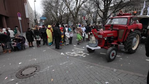 DUSSELDORF, GERMANY – FEBRUARY 11: People celebrate Rosenmontag Karneval or Carnival. February 11, 2013,  Düsseldorf, Germany
