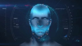 Animation of data processing and scope scanning over digital human and globe. Global business and digital interface concept digitally generated video. - Powered by Shutterstock - Get 15% off with code: PIKWIZARD15