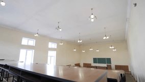 Empty Lecture Hall, Classroom With Rows Of Tables - Powered by Shutterstock - Get 15% off with code: PIKWIZARD15