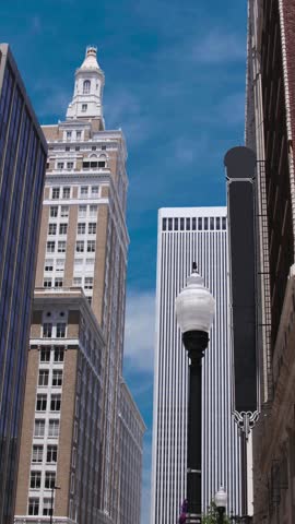 Tulsa Oklahoma City Skyline View Time Lapse Vertical Video