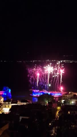 Nafpaktos, Greece- October 12, 2024 : Representation the battleship of Nafpaktos 