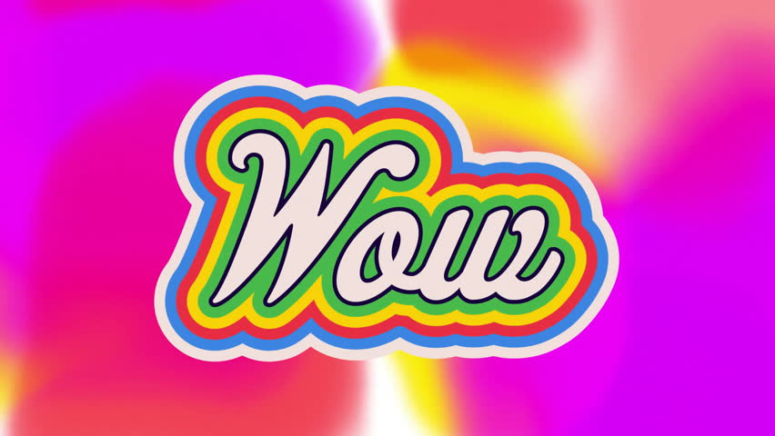 Animation of rainbow wow text over neon pattern background. Global social media, lgbtq, digital interface, communication, computing and data processing concept digitally generated video. - Powered by Shutterstock - Get 15% off with code: PIKWIZARD15