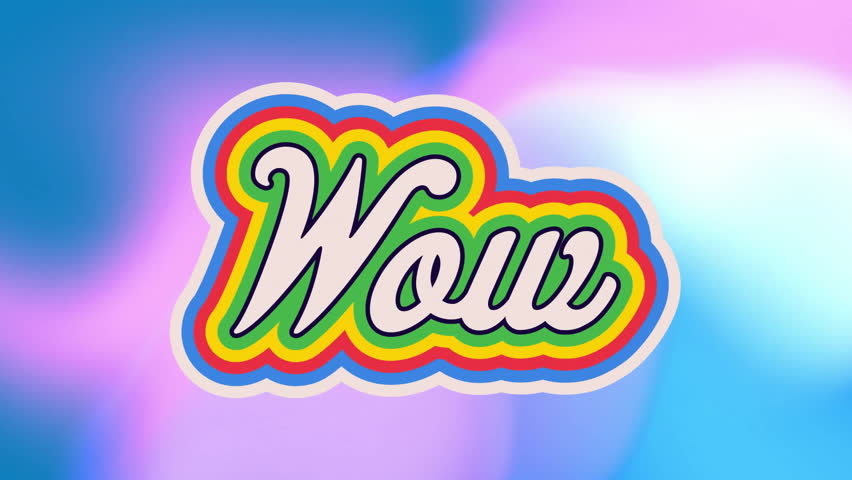 Animation of rainbow wow text over neon pattern background. Global social media, lgbtq, digital interface, communication, computing and data processing concept digitally generated video. - Powered by Shutterstock - Get 15% off with code: PIKWIZARD15