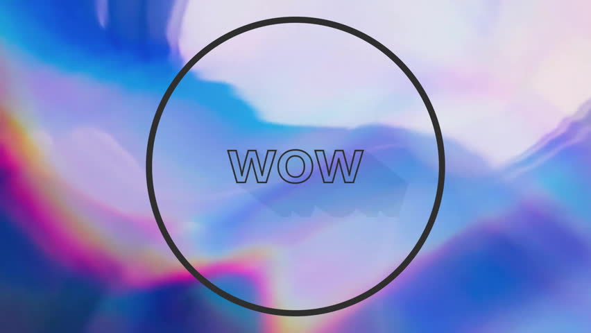 Animation of wow text over neon vibrant background. Global social media, digital interface, communication, computing and data processing concept digitally generated video. - Powered by Shutterstock - Get 15% off with code: PIKWIZARD15