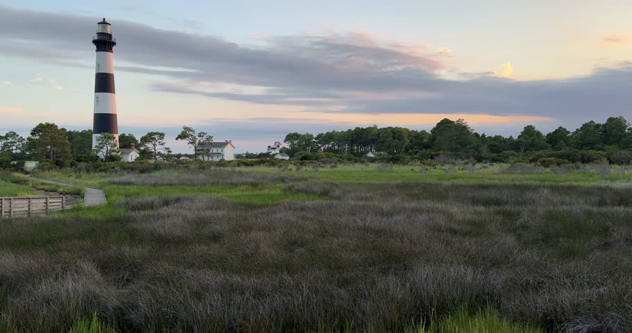 The Bodie Island Light Station in the Outer Banks of North Carolina, USA