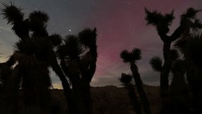 TImelapse of rare aurora borealis over Mojave Desert in Southern California on October 10th, 2024  - Powered by Shutterstock - Get 15% off with code: PIKWIZARD15
