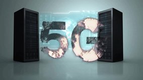 Animation of data processing and 5g text over servers. Global business, technology and digital interface concept digitally generated video. - Powered by Shutterstock - Get 15% off with code: PIKWIZARD15