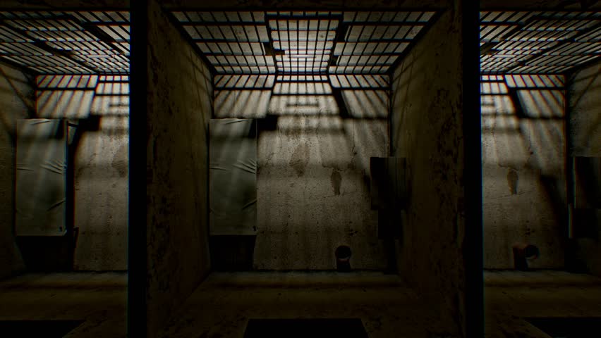 Simple prison cell interior, reflecting the confinement of an inmate serving a lengthy sentence. A stark, no-frills environment following a criminal conviction.