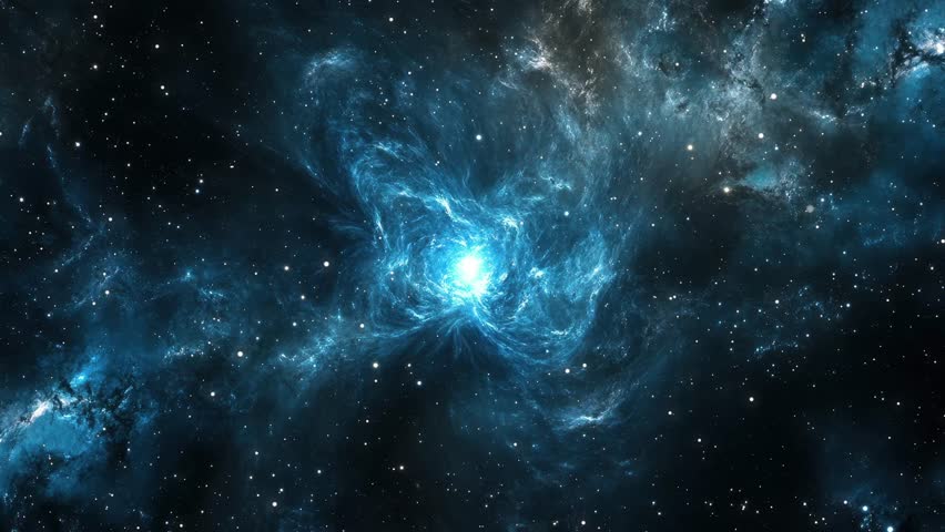 Deep blue night sky with stars, and nebula