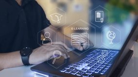 E-learning online education training webinar on internet for personal development and professional qualifications. Digital courses to develop new skills. - Powered by Shutterstock - Get 15% off with code: PIKWIZARD15