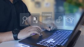 E-learning online education training webinar on internet for personal development and professional qualifications. Digital courses to develop new skills. - Powered by Shutterstock - Get 15% off with code: PIKWIZARD15