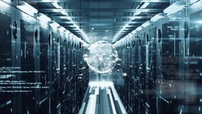 Animation of globe and digital data processing over computer servers. Global connections, computing and data processing concept digitally generated video. - Powered by Shutterstock - Get 15% off with code: PIKWIZARD15