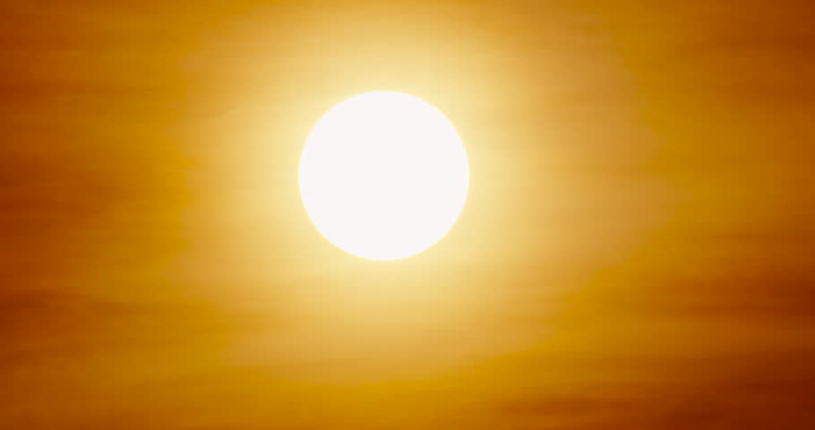 Sunset video Timelapse close-up the sunset with telescope lens 
