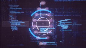 Animation of dna strand, scope scanning and digital data processing over dark background. Global connections, computing and data processing concept digitally generated video. - Powered by Shutterstock - Get 15% off with code: PIKWIZARD15