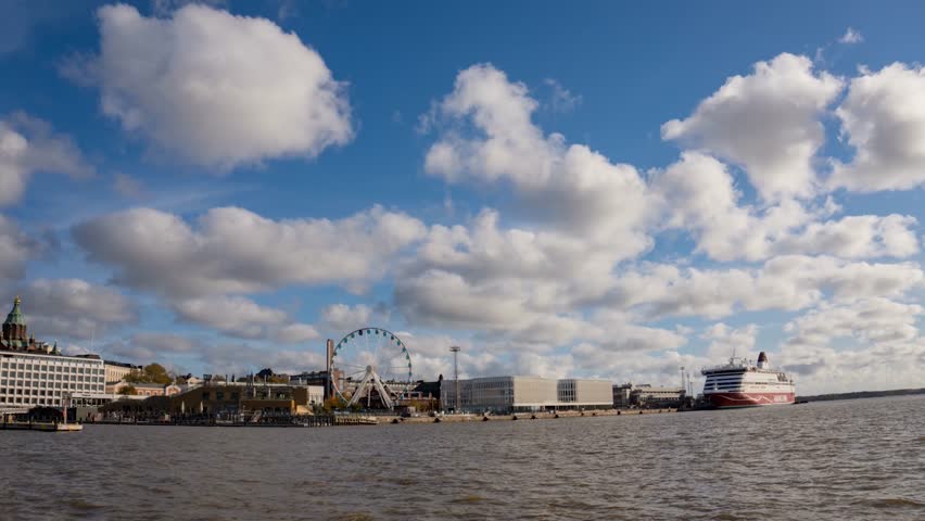 4k time lapse of the port in Helsinki, Finland