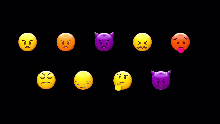 Smiley Angry Emoji Set with Alpha Channel