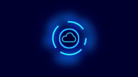 Cloud computing Data Fiber and Circle line HUD technological glowing Effect graphic animation 4k - Powered by Shutterstock - Get 15% off with code: PIKWIZARD15