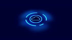 Cloud computing Data Fiber and Circle line HUD technological glowing Effect graphic animation 4k - Powered by Shutterstock - Get 15% off with code: PIKWIZARD15