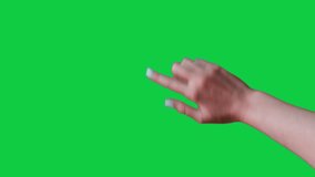 Swipe down gesture. Female hand scrolls down swiping on chroma key green screen background. Using a smartphone, tablet pc or a touchscreen. Interface concept. Scroll up and down and tap with finger - Powered by Shutterstock - Get 15% off with code: PIKWIZARD15