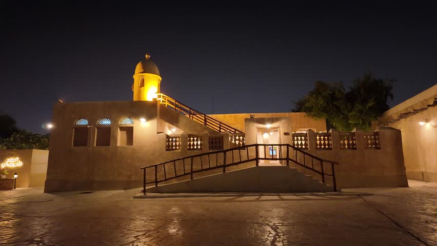 Night scene for Souq Waqif mosque at Al wakrah, Qatar