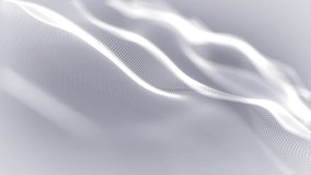 Particles white wave Cyber technology background loop. Abstract seamless animation of mesh glowing dots digital luxurious wave particles flows background, Motion of digital data flow. - Powered by Shutterstock - Get 15% off with code: PIKWIZARD15