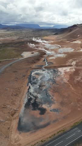 Steaming Geothermal River Cutting Through Hverir