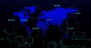 Animation of digital data processing over world map. Global connections, computing and data processing concept digitally generated video. - Powered by Shutterstock - Get 15% off with code: PIKWIZARD15