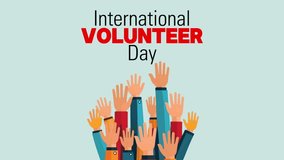 International Volunteer Day text animation. For 4K Video motion graphic project - Powered by Shutterstock - Get 15% off with code: PIKWIZARD15