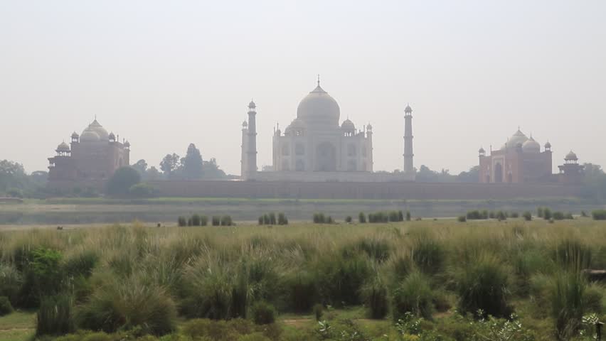 From Mehtab Bagh, there is a splendid view of the Taj Mahal in Agra, India