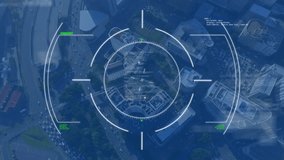 Animation of scope and data processing over cityscape. Global finance, business, connections, computing and data processing concept digitally generated video. - Powered by Shutterstock - Get 15% off with code: PIKWIZARD15